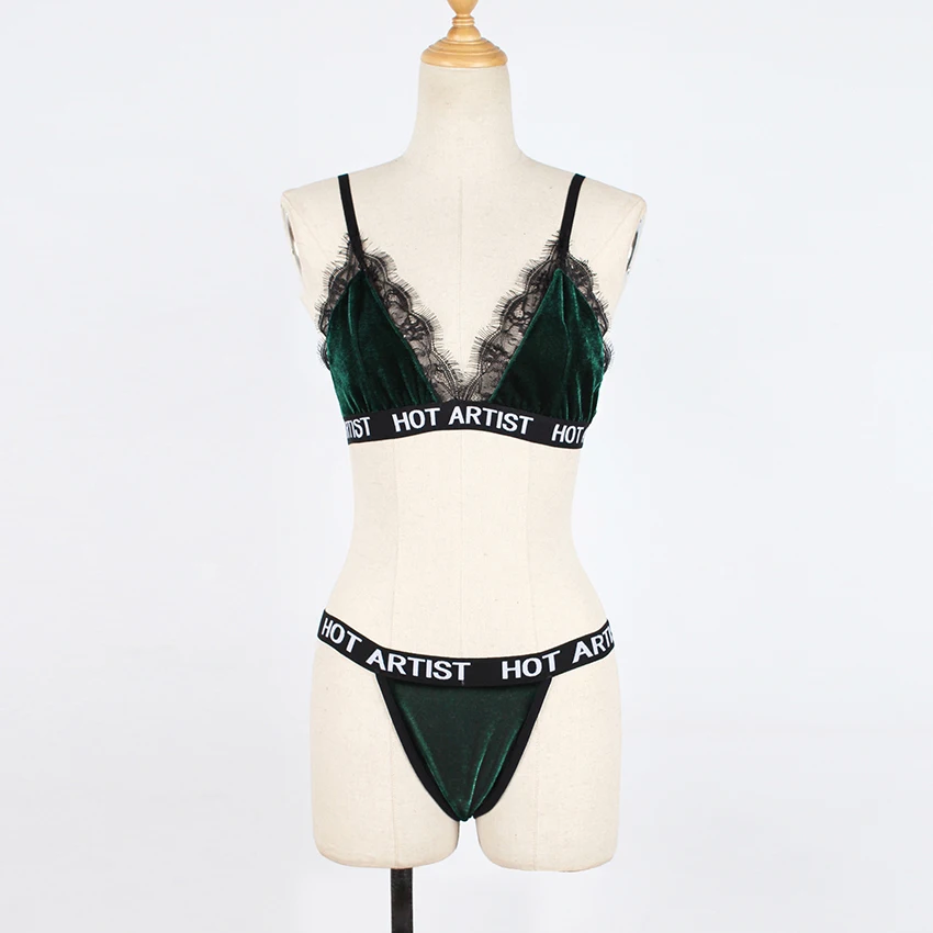 Lanshifei Bralette нижнее белье для женщин комплект нижнего белья из плюша с кружевным