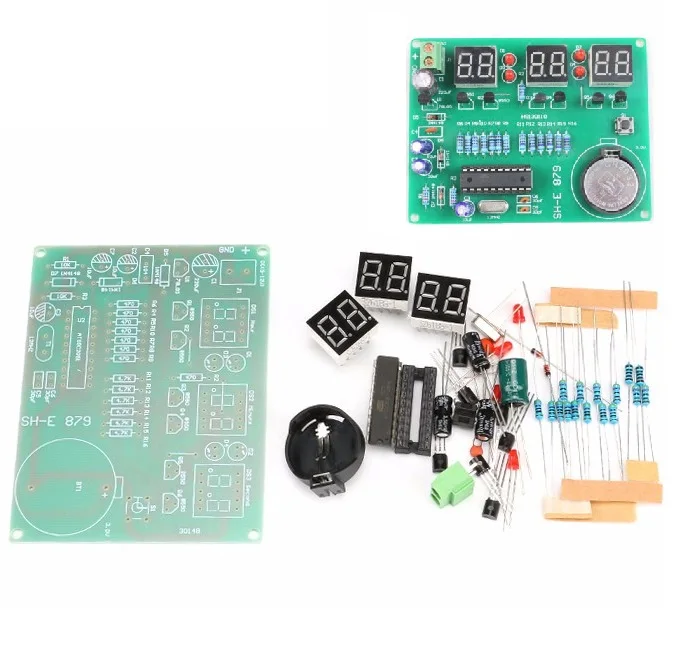 Наборы для самостоятельной сборки AT89C2051 электронные часы цифровая трубка светодиодный дисплей электронные компоненты и детали модуля DC 9 V-12 V