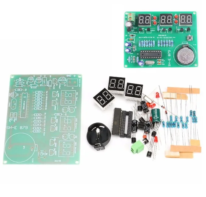 

DIY Kits AT89C2051 Electronic Clock Digital Tube LED Display Suite Electronic Module Parts and Components DC 9V - 12V