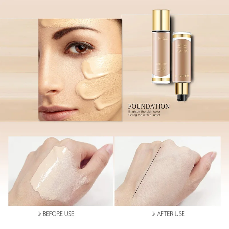 

High Quality Face Foundation Makeup Base Liquid BB Cream Concealer Whitening Brighten Moisturizer Oil-control