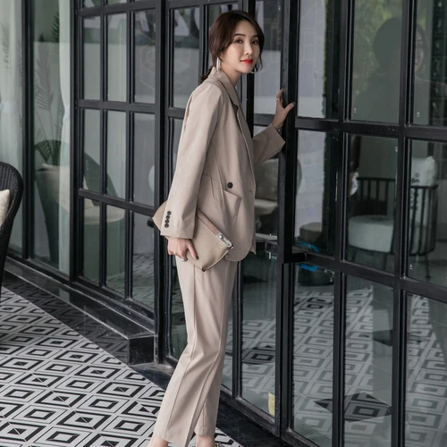 2018 Fashion New British Style Two Sets Pants Female Autumn Elegant Lady Suit Femme