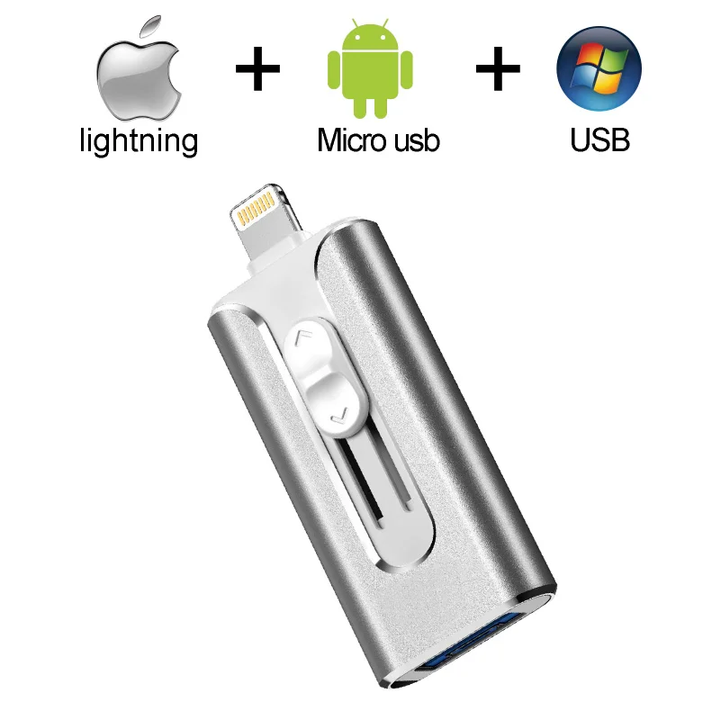 Usb флеш-накопитель для iOS/Android с Lightning/type c/usb флешка для iPhone 6 6S 6P 7 7S 7P 8 8P X XS XR Otg флэш-диск