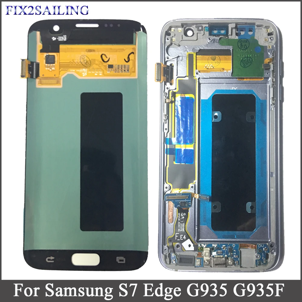 

Free Shipping 5.5'' SUPER AMOLED LCD For SAMSUNG Galaxy S7 Edge G935 G935F Display Touch Screen Digitizer For S7 Edge G935F LCD