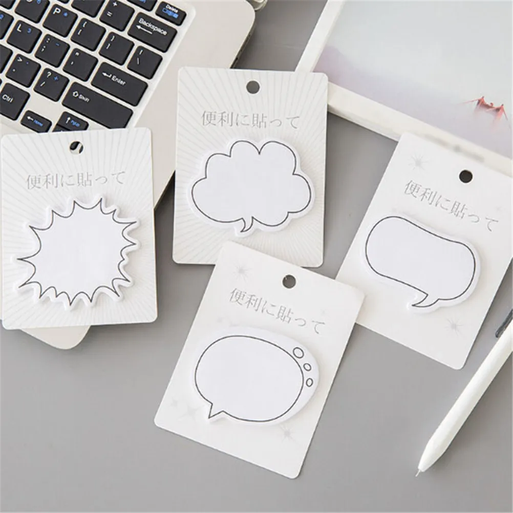 2 Pcs Cartoon Dialog Box Note Pad Cute Sticky Notes School Stationery Supplies