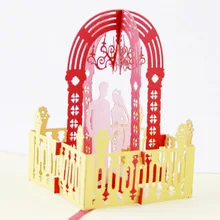 Qubiclife свадебные пригласительные открытки оптом свадебные пользовательские 3D Трехмерная бумага люстра влюбленных