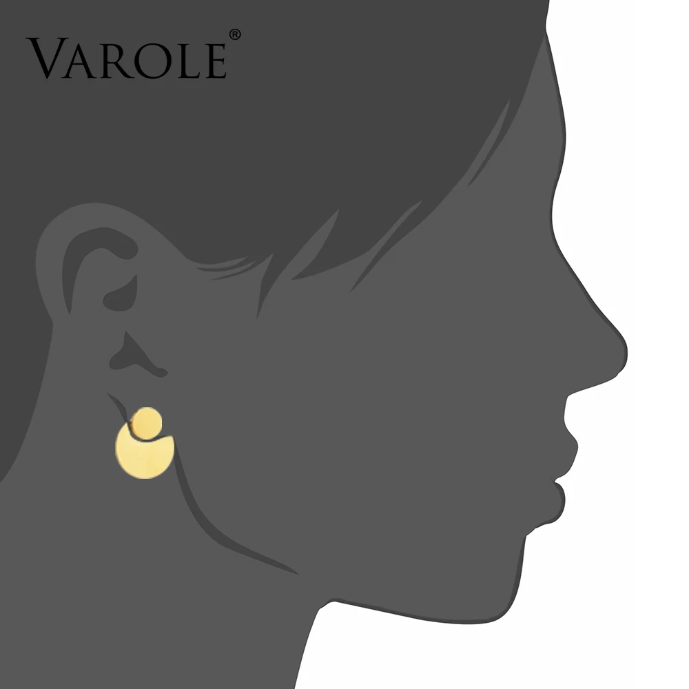 VAROLE, двойные круглые серьги, матовые золотые для ушей, стальные серьги-гвоздики для женщин, серьги-гвоздики, ювелирные изделия, Oorbellen Brincos