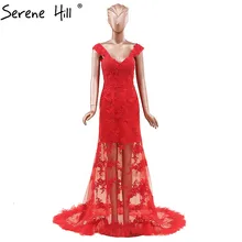 Deep-V Sexy Sleeveless Lace Red Wedding Dresses 2107 Real Photo Simple Fashion Tulle Wedding Bridal Gown Robe De Mariee