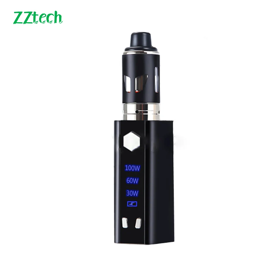

ZZtech Original Electronic Cigarette vape kit 100w vaporizer 2000mah vape mod usb charge 2.5ml vape tank 510 thread vapor kit