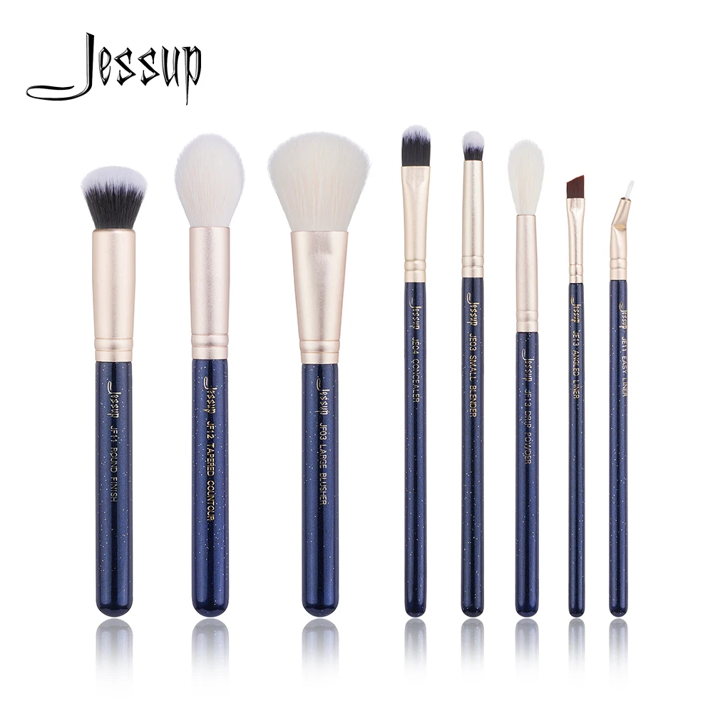 Jessup кисти 8 шт. набор кистей для макияжа, набор для макияжа бровей, profissional completa пудра; консилер; вкладыш блендер Countour кисти T484