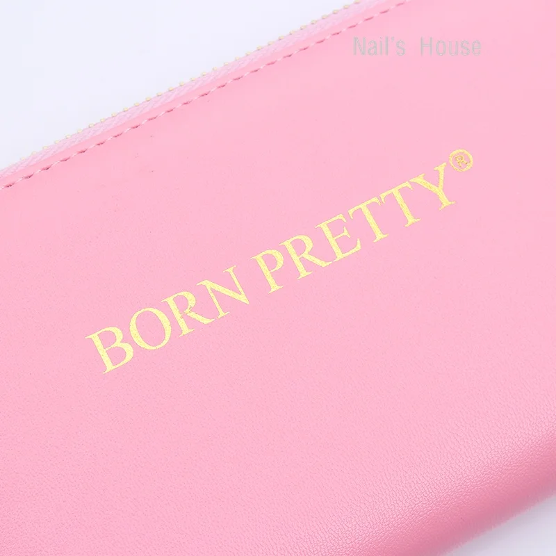 BORN PRETTY розовый держатель для стемпинга ногтей, Круглый квадратный прямоугольный чехол для ногтевого дизайна, тарелка-органайзер, 24 слота, пластины в комплект не входят