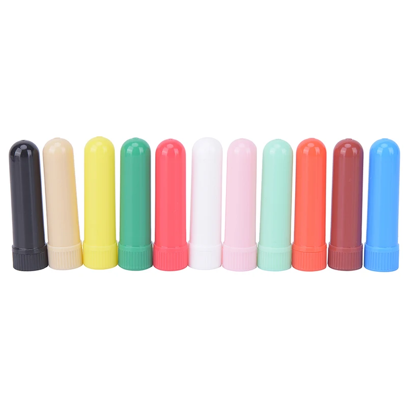 10pcs/lot Essential Oil Aromatherapy Blank Nasal Inhaler Tubes(10 Complete Sticks), Muti Color Blank Nasal Containers Wholesale