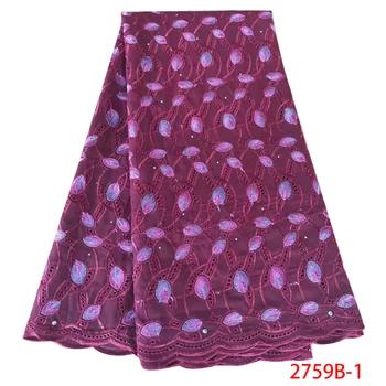 

Latest Swiss Voile Lace 2019 High Quality African Cotton Lace Fabrics with Stones for Fashion Dresses AMY2759B