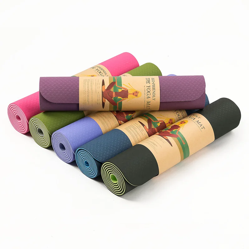 

Eco Friendly Two Layer TPE Premium Yoga Mat with Carry Strap Free of PVC and Other Toxic Chemicals, Non-Slip, Extra Long 72",Thi