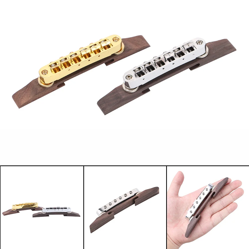 Homeland 2 Color Adjustable 6 Strings Chrome Guitar Bridge Roller