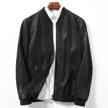 Натуральная мужская кожаная куртка весна осень зима Натуральная Овчина кожаная куртка повседневный дизайн мягкая кожаная куртка NPI 80419A