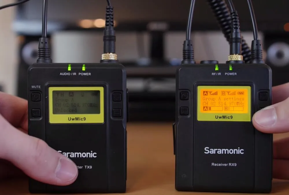 Saramonic UWMIC9 вещания UHF камера Беспроводные ПЕТЛИЧНЫЕ микрофонные системы передатчики и приемники для DSLR камеры и видеокамеры