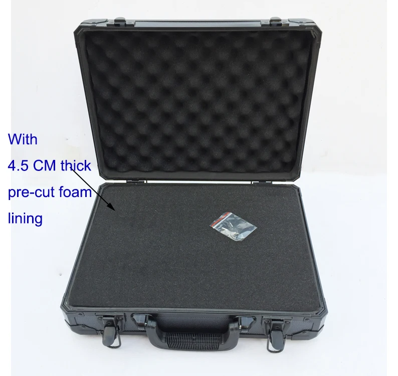 Aluminum Tool case suitcase toolbox File box Impact resistant safety case equipment camera case with foam lining