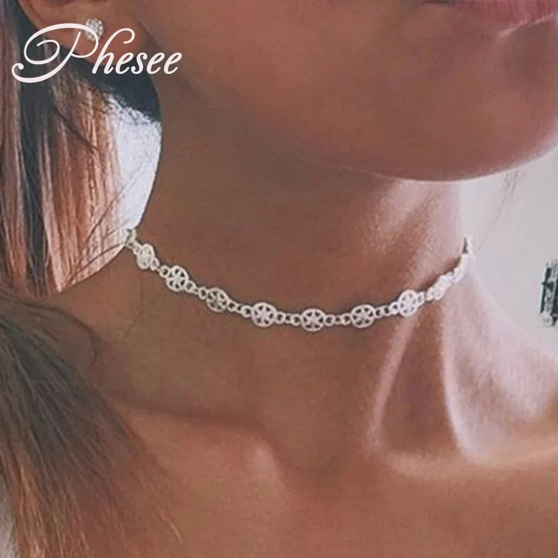 Phesee Cor Prata Oco Out Estrela Gargantilha Colares Collar Bohemian Jóias Bijoux Declaração Colar Partido Jóias Para Mulheres