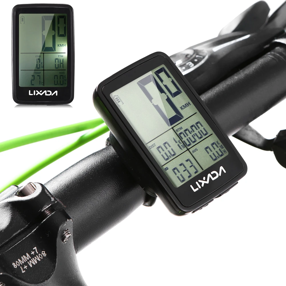 

Lixada USB Wireless Bicycle Computer Multifunctional Rainproof Cycling Computer With Backlight LCD Bike Speedometer Odometer