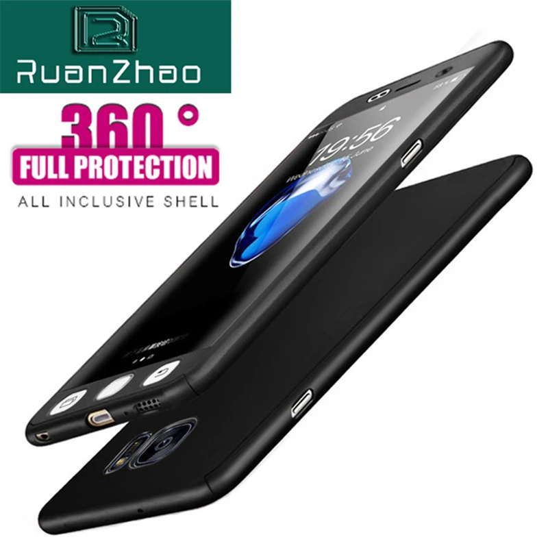 360 Degree Full Cover hard Case for Samsung Galaxy S8 plus S6 S7 Edge A3 A5 2016 A7 2017 J5 J7 Prime Tempered Glass PC J730 |
