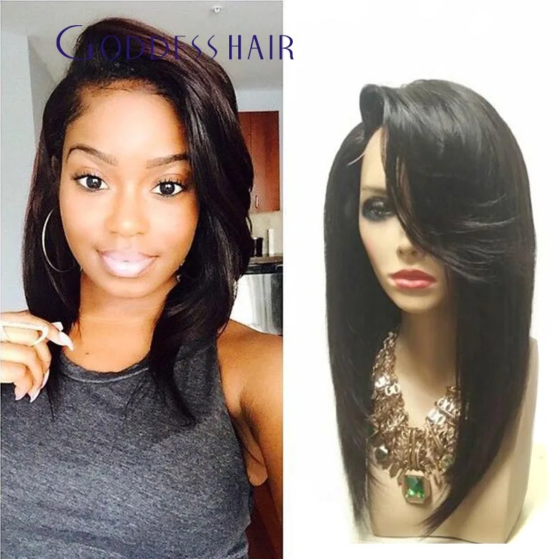150 Thick Density Malaysian Human Hair Bob Wigs Long Bob Lace