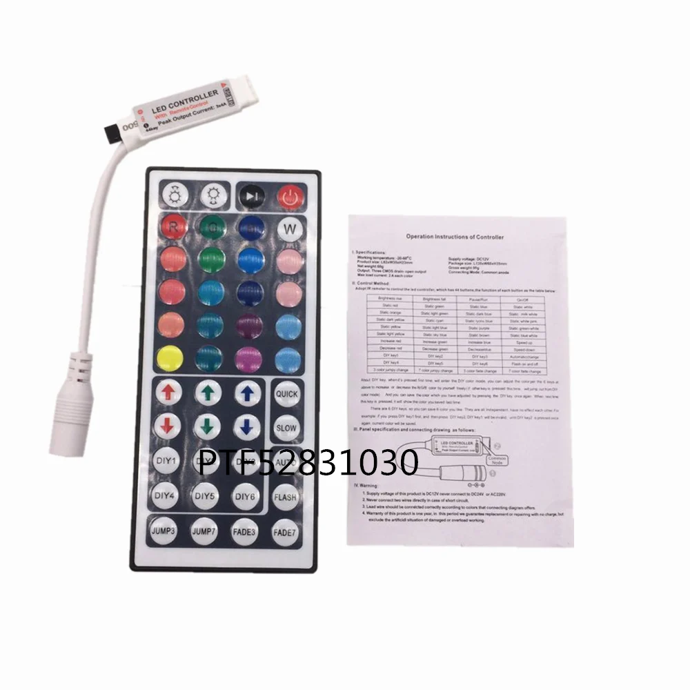 buy 1PCS MINI RGB LED controller 44 key IR Remote Control for RGB LED strip, Free shipping