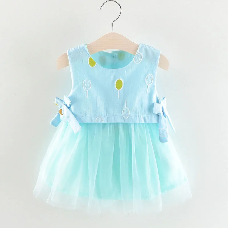 

Girls Dress 2018 New Summer Mesh Girls Clothes Pink Applique Princess Dress Children Summer Clothes Baby Girls Dress