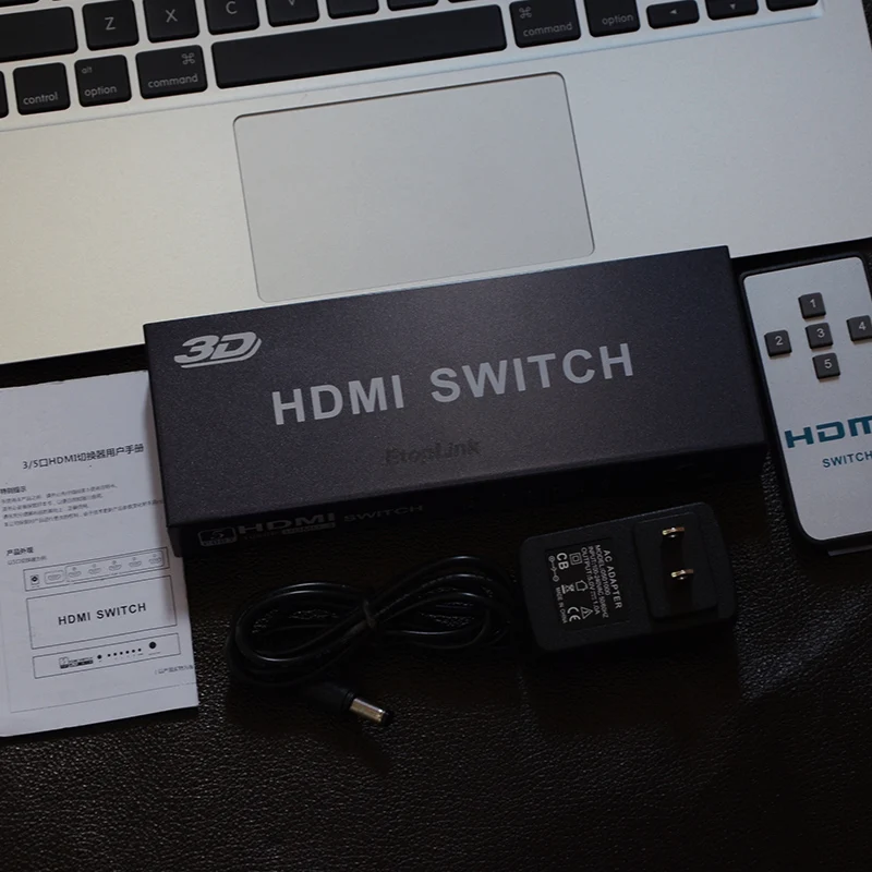 EtopLink Новый видео HDMI 2 0 3D переключатель 5 в 1 выход с ИК беспроводной дистанционный