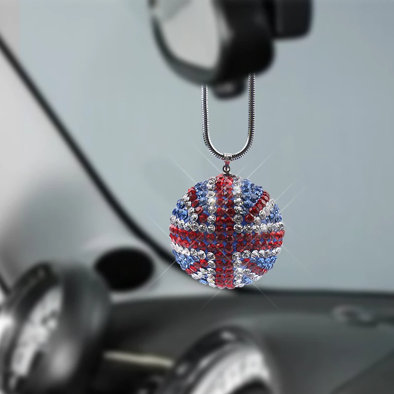 

1pcs Car Crystal Ball Pendant British flag Car interior decoration Car rearview mirror car accessories for BMW MINI cooper
