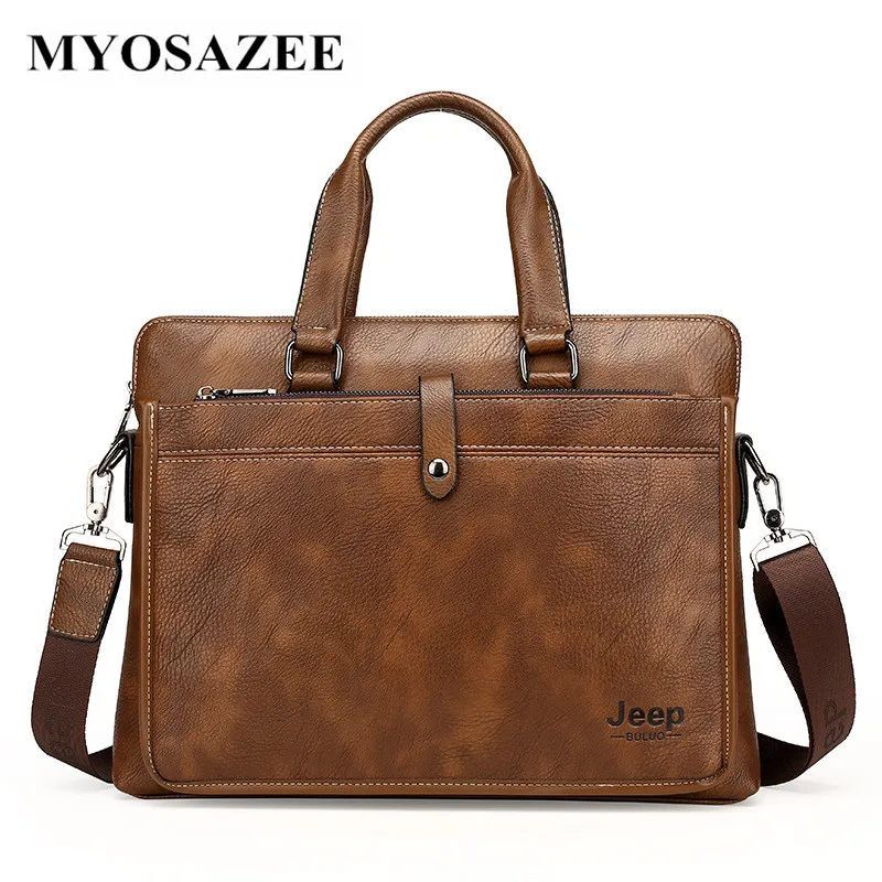 

European And American Brand Fashion Computer Handbags Soft Split Leather Briefcase Leather Laptop Bag