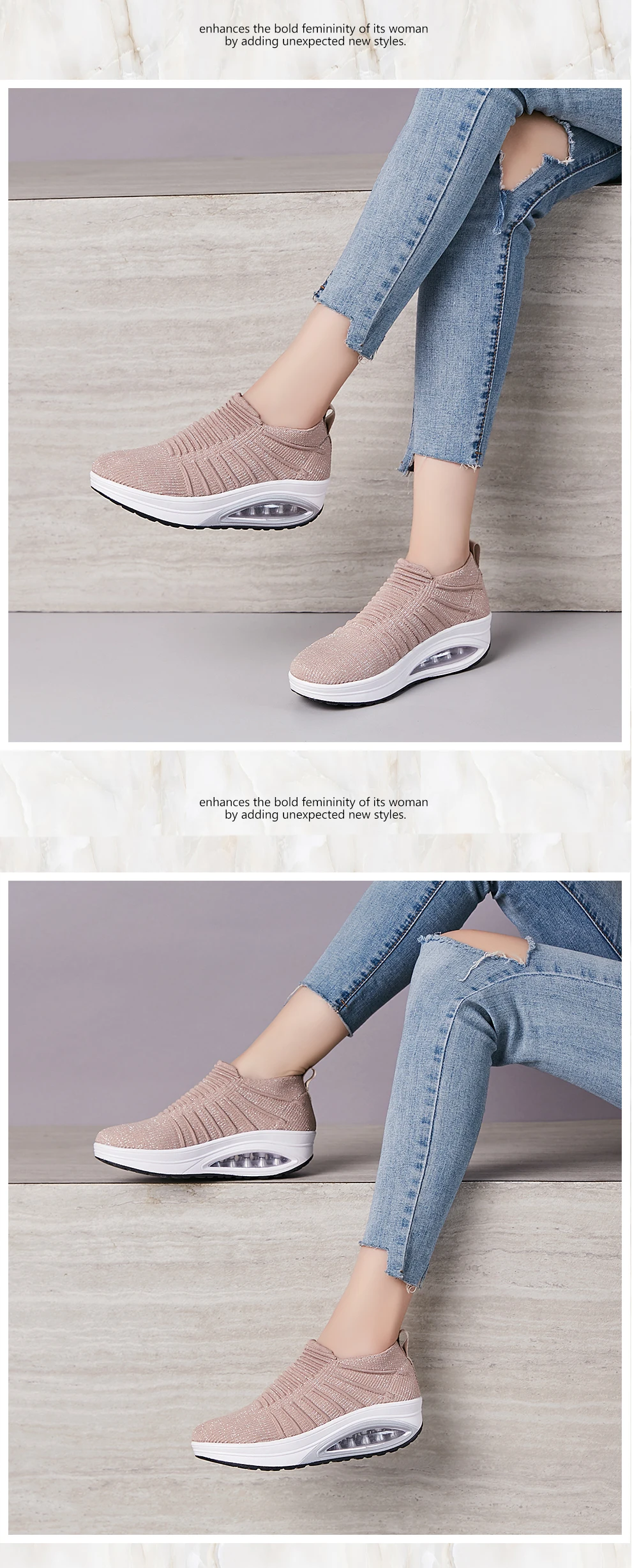 Minika/Женская обувь для похудения; дышащие кроссовки без шнуровки; Новинка года; обувь на танкетке, визуально увеличивающая рост; женская обувь для танцев
