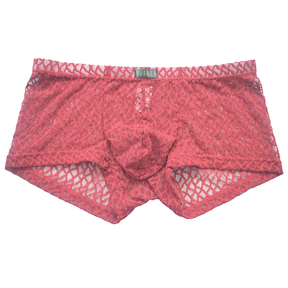 2019 Men's trousers stretch pants transparent lace swimming trunks shorts breathable swimming pants for men underwear boxer 40J9 (2)