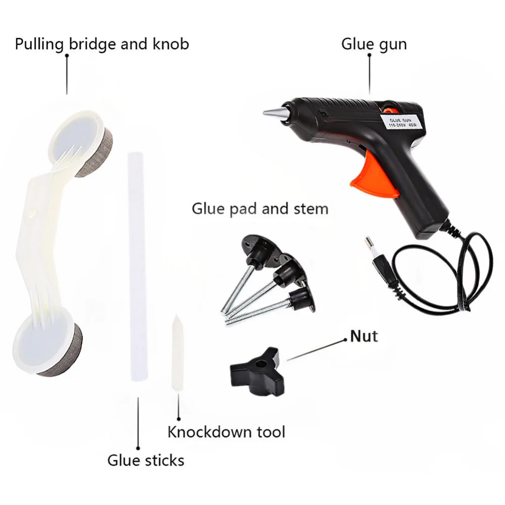 Высокое качество, набор инструментов для ремонта автомобиля, инструмент для удаления вмятин, набор для автомобиля, автомобильный АБС клеевой пистолет, DIY Инструменты для ухода за машиной