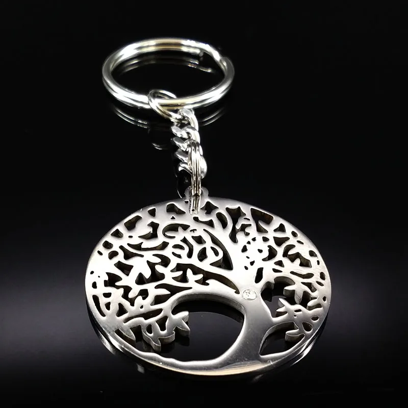 

Tree of Life Keychain Stainless Steel Key Chain Women Bag Accessories Keyring For Men Gift souvenir biblo llaveros mujer K612121