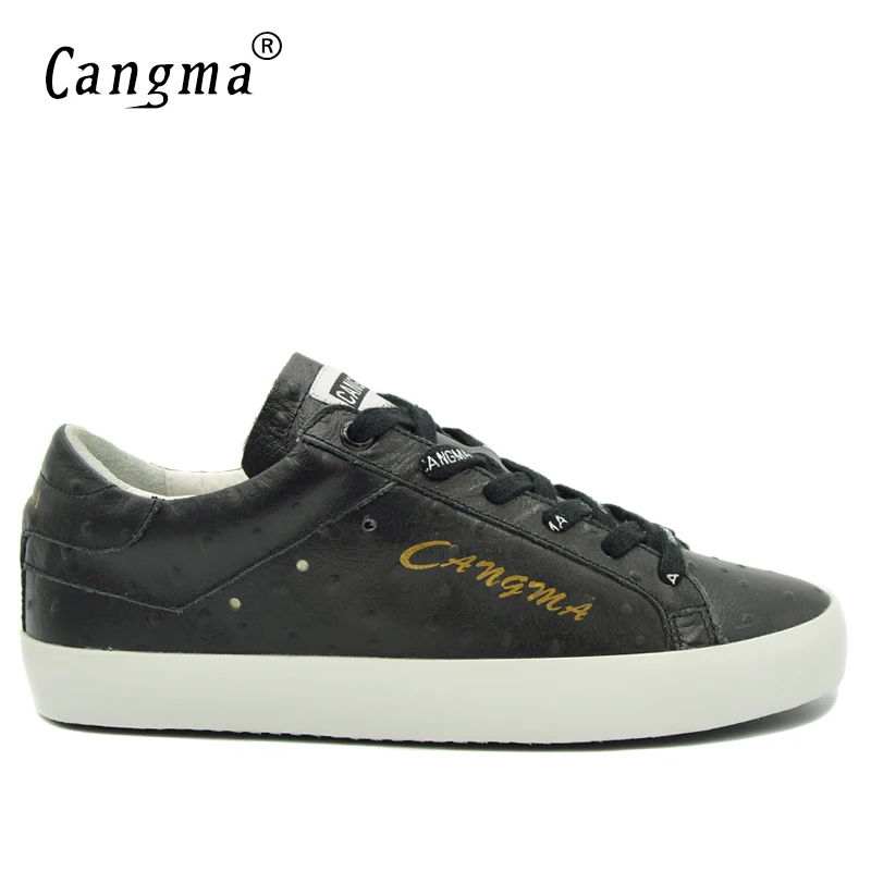 

CANGMA Designer Handmade Black Shoes For Man Luxury Brand Sneakers Men Genuine Leather Male Italian Trainer Fashion Casual Shoes