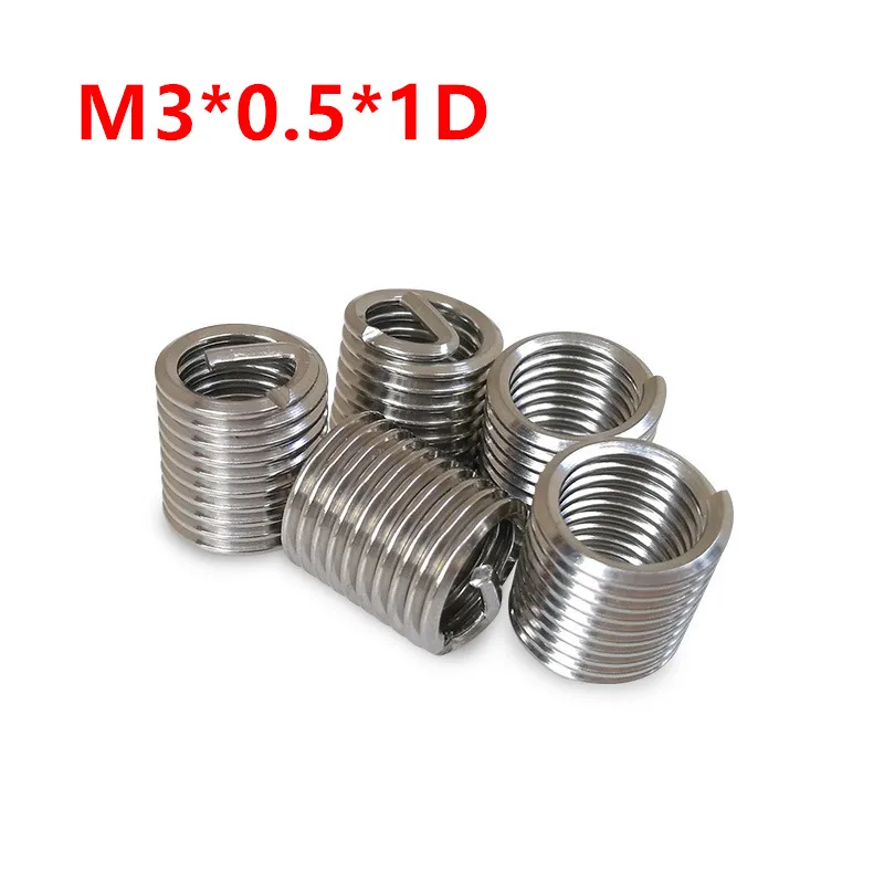 

100pcs M3*0.5*1D Wire Thread Insert, m3x1D Wire screw sleeve, M3 Screw Bushing Helicoil Wire Thread Repair Inserts SUS304