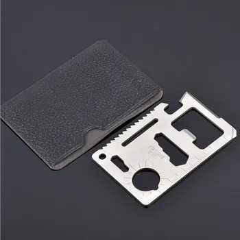 

New Multi Tools 11 in 1 Multifunction Outdoor Hunting Survival Camping Pocket Military Credit Card Knife Silver