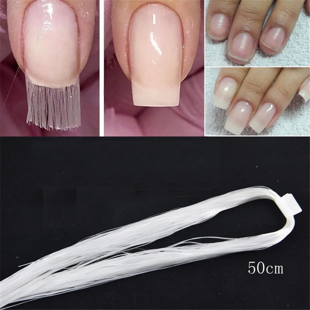 

50cm Fiberglass Nail Extension Silk Wraps Acrylic Nail Form With 6pcs Curvature Clip Manicure Tools Kit