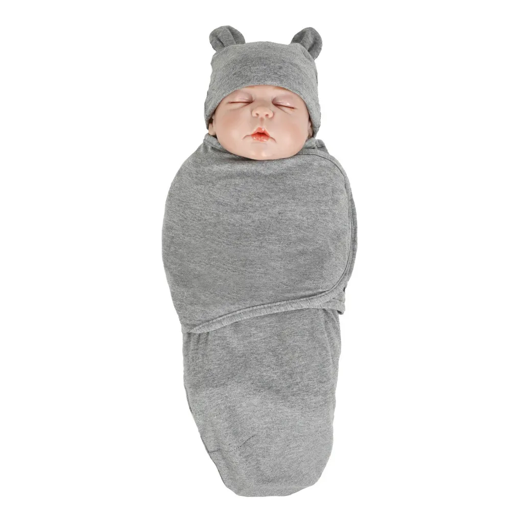 Высококачественная пеленка для новорожденных, хлопковый спальный мешок-кокон для детей от 0 до 12 месяцев, одеяла для кормления, спальный мешок, мягкая накидка+ шапочка - Цвет: DY