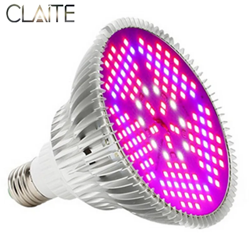 

CLAITE 150 LEDs Grow Light Full Spectrum 100W E27 LED Plant Growing Growth LED Lamp Bulb for Indoor Plants Flowers AC85~265V