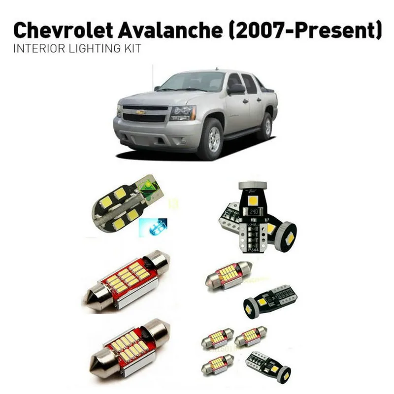 Светодиодные фонари для салона Chevrolet Лавина 2007 + 12 шт. светодиодных