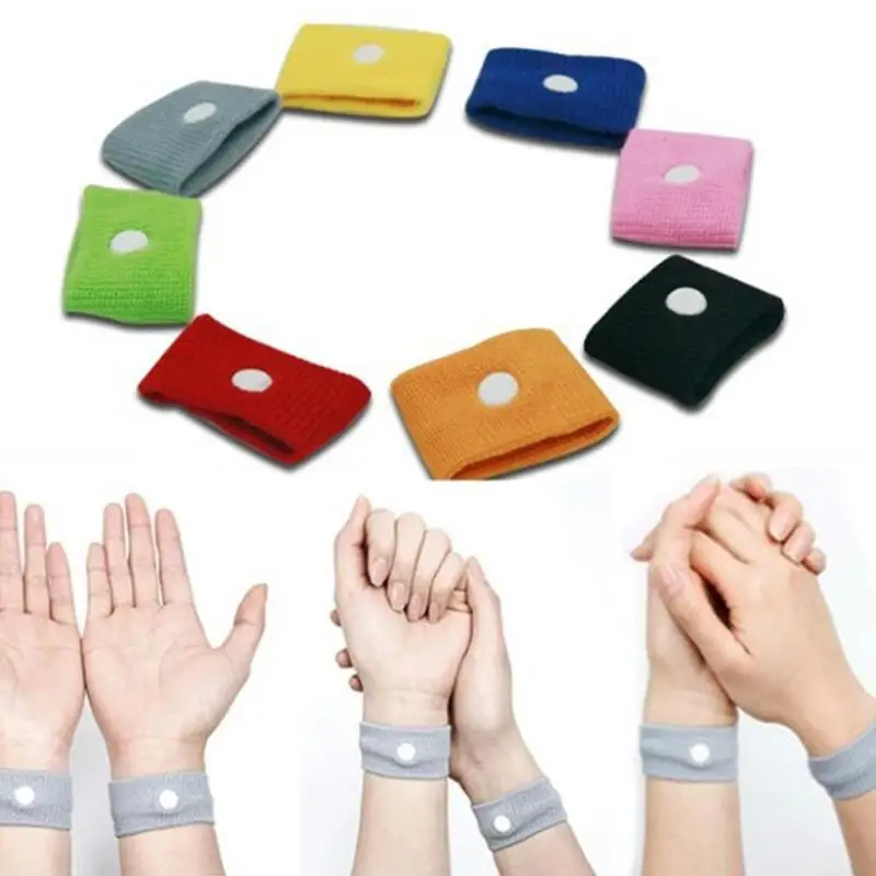 1 Pair Adjustable Anti Nausea Wristbands Carsickness Seasick Wrist Bands for Plane Car Boat Travel Random Color | Красота и здоровье