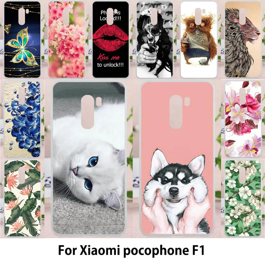 

Phone Case For Xiaomi Pocophone F1 Case For Xiaomi Poco F1 Silicone Covers Soft Painted Bags 6.18 inch Shell Housings
