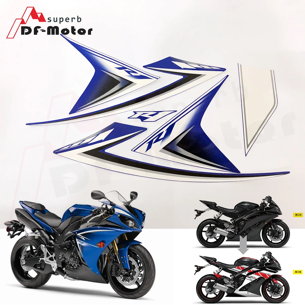 Для Yamaha YZF-R1 2009 2010 2011 2012 2013 трафаретная печать мотоциклетный гоночный обтекатель наклейка мото мотоциклетные наклейки