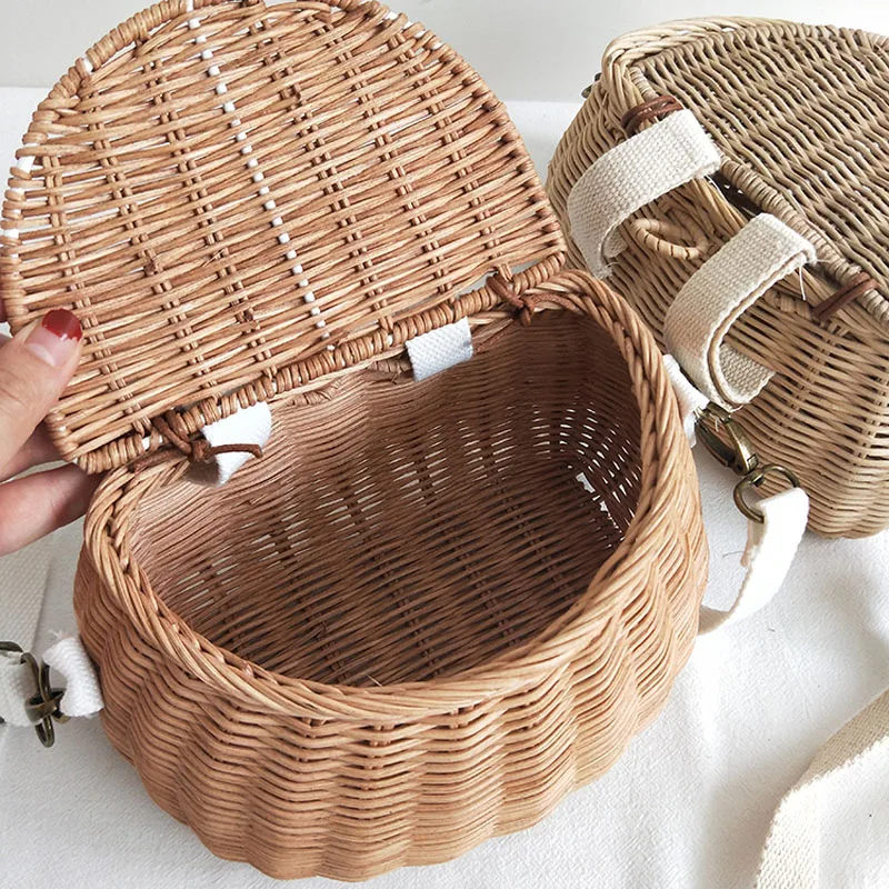  Small big Back Basket Children Bicycle Basket Handmade Tattan bag Basket kid's backpack - 33031423815