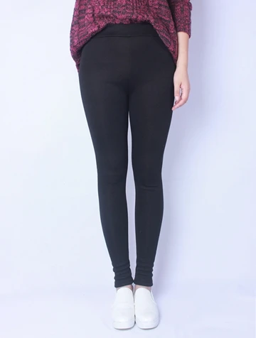 YAVO SOSO осень зима плюс бархат толстые теплые леггинсы большого размера плюс 6XL имитация кашемира женские брюки - Цвет: Черный