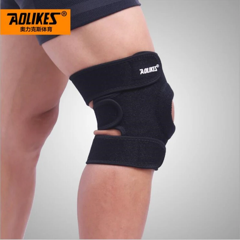 AOLIKES 1 قطعة قابل للتعديل الرياضة الركبة منصات الكرة الطائرة كرة السلة الساق الركبة دعم تستجمع قواها الرضفة الحرس حامي منصات