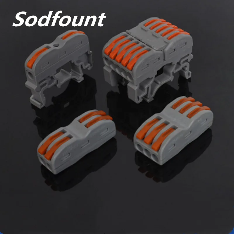 

1/5/10PCS Wago Type SPL-2/3/4 pin quick connect terminal Push-on connector Rail type wiring connector With Lever 0.08-2.5mm2