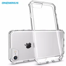 for iphone 8 Case OneMinus Shock-resistant Case for apple iphone 7 Clear Crystal Transparent Hard back Phone bag Cover