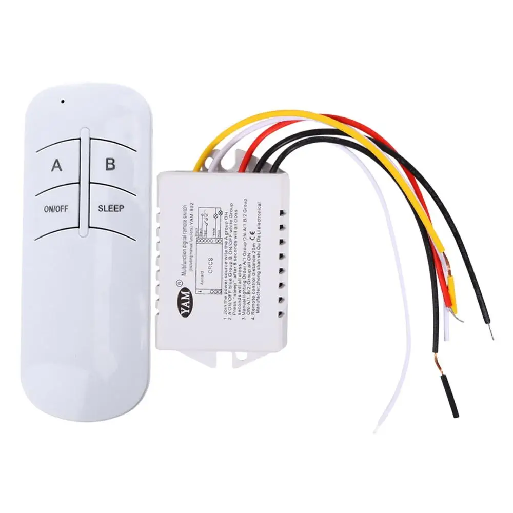 2/3 Ways ON/OFF 220V Wireless Digital Lamp Light RF Remote Control Switch